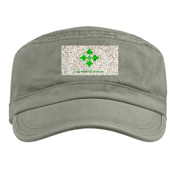 4ID - A01 - 01 - SSI - 4th Infantry Division with text Military Cap