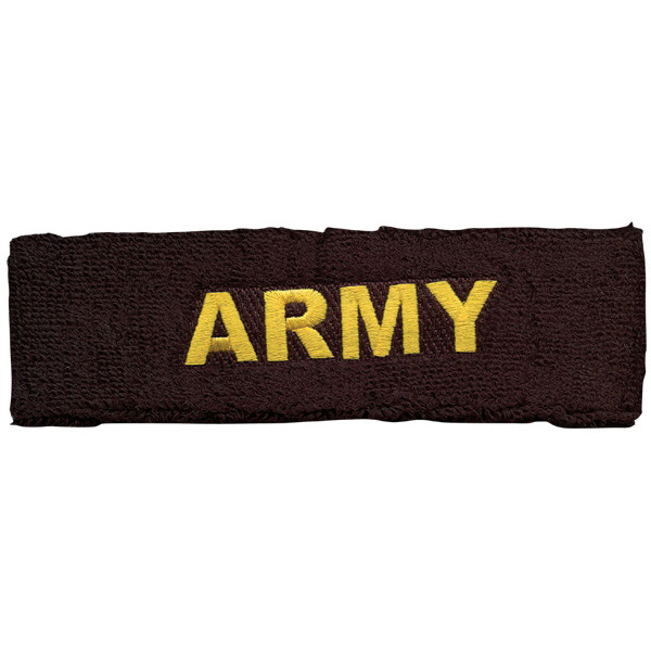 Army ARMY Letters Direct Embroidered Black Head Band  Quantity 5