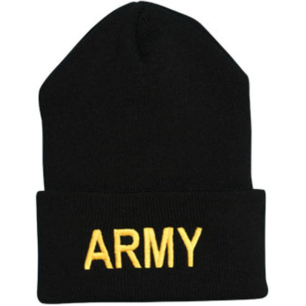 Army ARMY Letters Direct Embroidered Black Watch Cap  Quantity 5