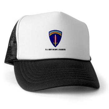 USAREUR - A01 - 02 - U.S. Army Europe (USAREUR) with Text - Trucker Hat