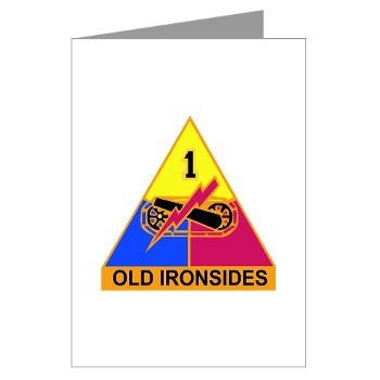 1AD - M01 - 02 - DUI - 1st Armored Division Note Cards (Pk of 10)