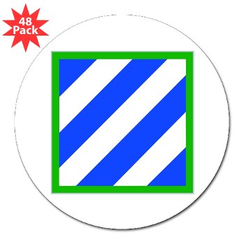 03ID - M01 - 01 - SSI - 3rd Infantry Division 3" Lapel Sticker (48 pack)