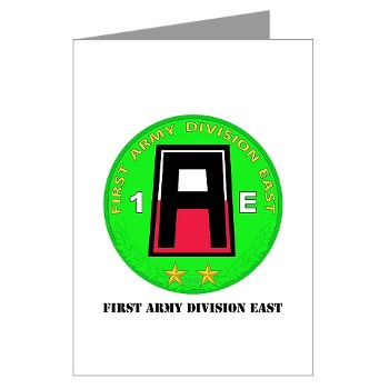 01AE - M01 - 02 - First Army Division East with Text Greeting Cards (Pk of 10)