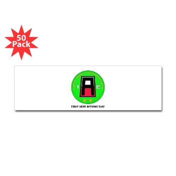 01AE - M01 - 01 - First Army Division East with Text Sticker Bumper (Pk of 50)