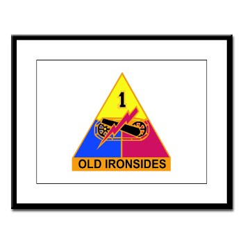 1AD - M01 - 02 - DUI - 1st Armored Division Large Framed Print