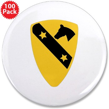 1CAV - M01 - 01 - DUI - 1st Cavalry Division 3.5" Button (100 pack)