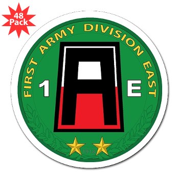 01AE - M01 - 01 - First Army Division East 3" Lapel Sticker (48 pk)