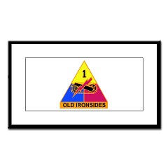 1AD - M01 - 01 - SSI - 1st Armored Division Small Framed Print