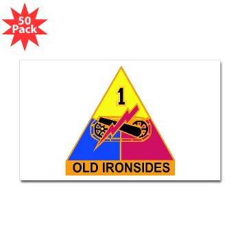 1AD - M01 - 01 - SSI - 1st Armored Division Sticker (Rectangle 50 pk)